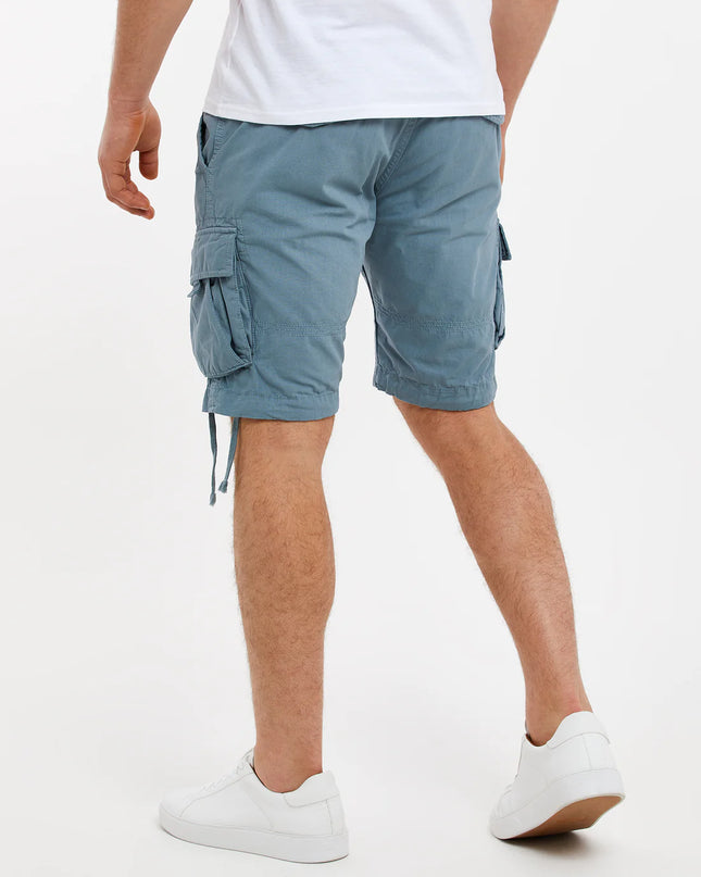 Threadbare Mens Cotton Cargo Shorts Duck Egg Blue - RawcMenswear