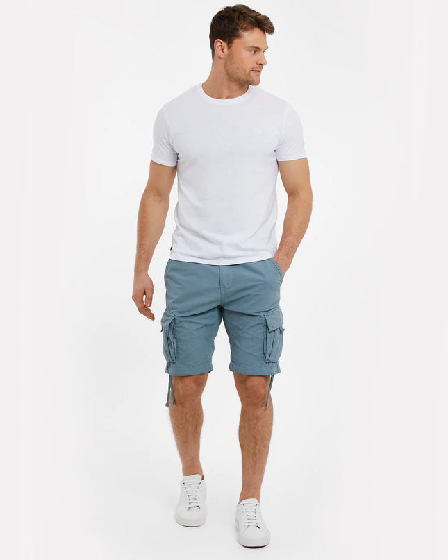 Threadbare Mens Cotton Cargo Shorts Duck Egg Blue - RawcMenswear