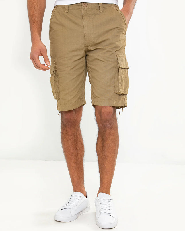 Threadbare Mens Cotton Cargo Shorts Stone - Raw Menswear