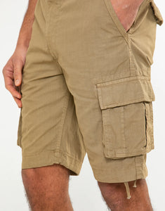 Threadbare Mens Cotton Cargo Shorts Stone - Raw Menswear