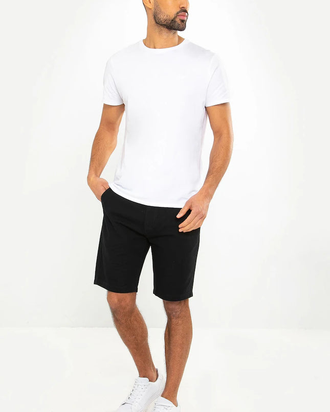 Threadbare Southsea Cotton Chino Shorts Black - Raw Menswear