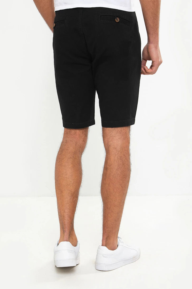Threadbare Southsea Cotton Chino Shorts Black - Raw Menswear