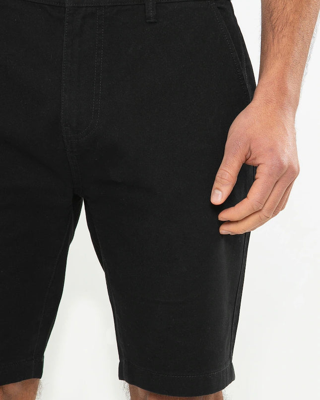 Threadbare Southsea Cotton Chino Shorts Black - Raw Menswear