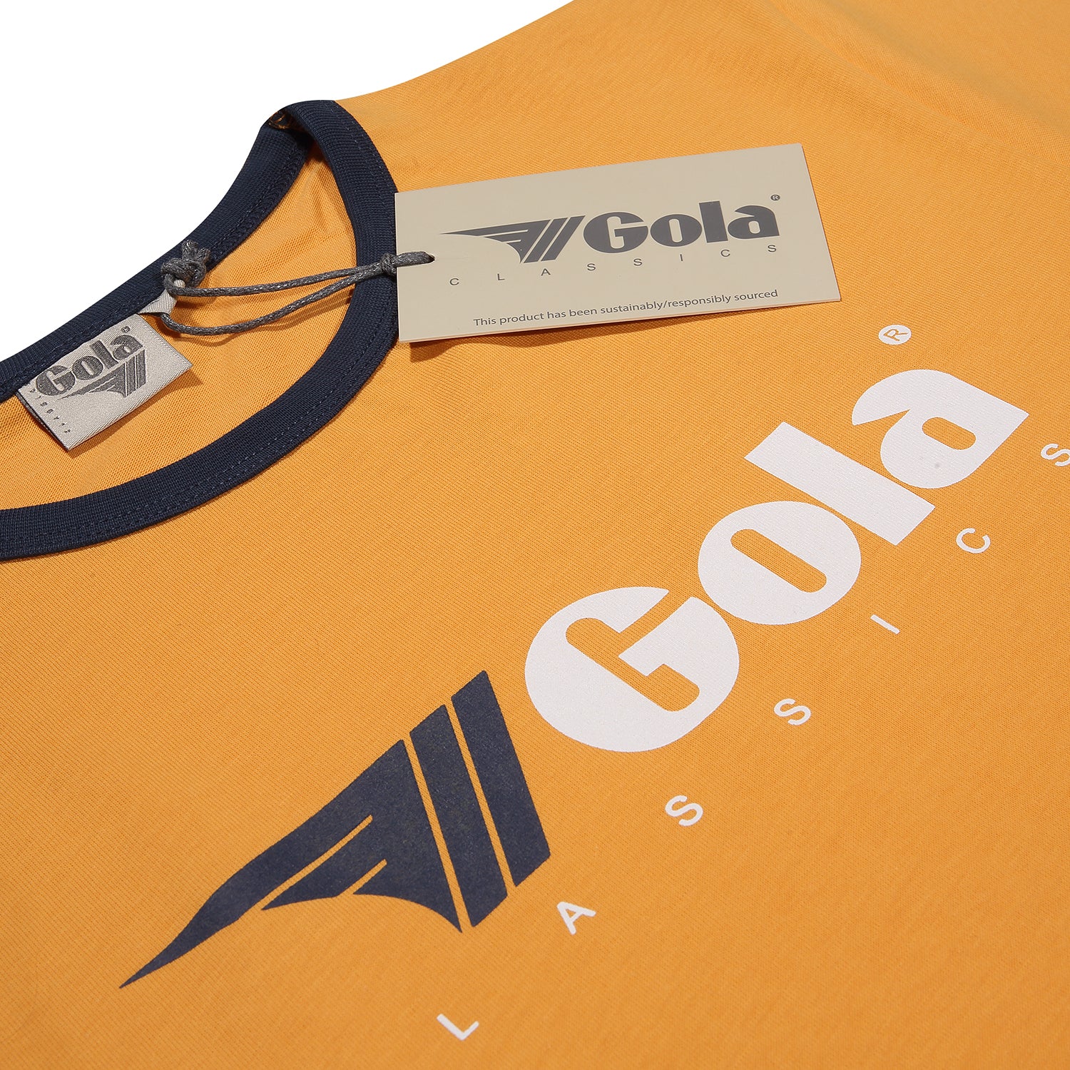 Gola Classic Printed Logo Ringer Tee Gold - Raw Menswear