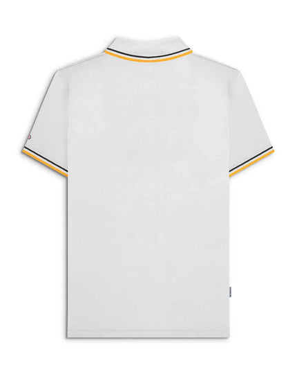 Lambretta Twin Tipped Polo White Black/Gold - 076 Raw Menswear