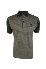 Charger l&#39;image dans la galerie, TROJAN Houndstooth Panel Polo TR/8816 Charcoal - Raw Menswear
