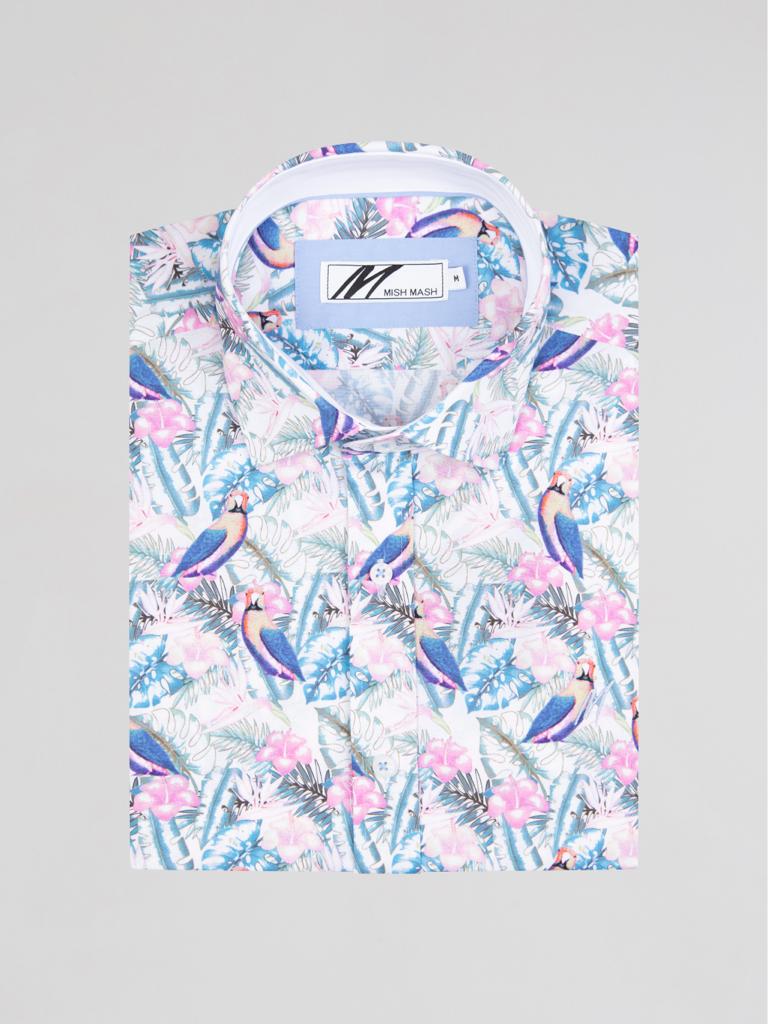 Mish Mash Parrot SS Shirt White/Multi - 065