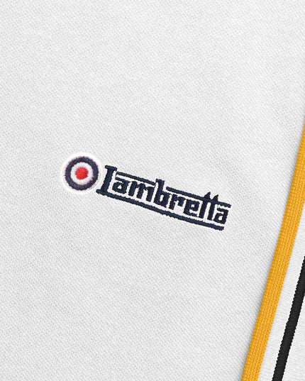 Lambretta Twin Tipped Polo White Black/Gold - 076 Raw Menswear