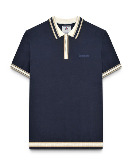 Lambretta Baggio Tipped SS Knit Polo Navy