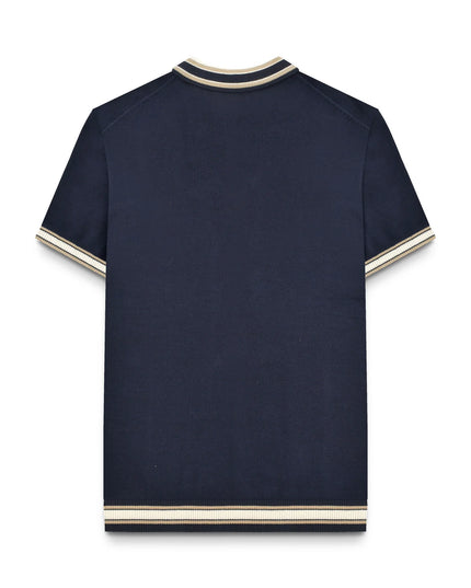 Lambretta Baggio Tipped SS Knit Polo Navy