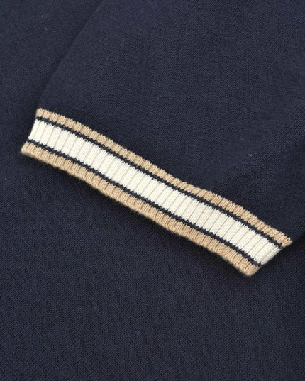 Lambretta Baggio Tipped SS Knit Polo Navy