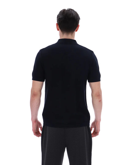 FILA Gold Barns Cable Pattern Knitted Polo Black