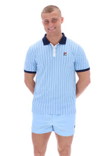 Load image into Gallery viewer, FILA BB1 Classic Vintage Striped Polo Sky Blue - Raw Menswear
