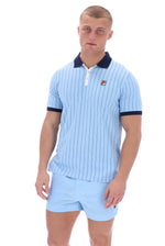 Charger l&#39;image dans la galerie, FILA BB1 Classic Vintage Striped Polo Sky Blue - Raw Menswear
