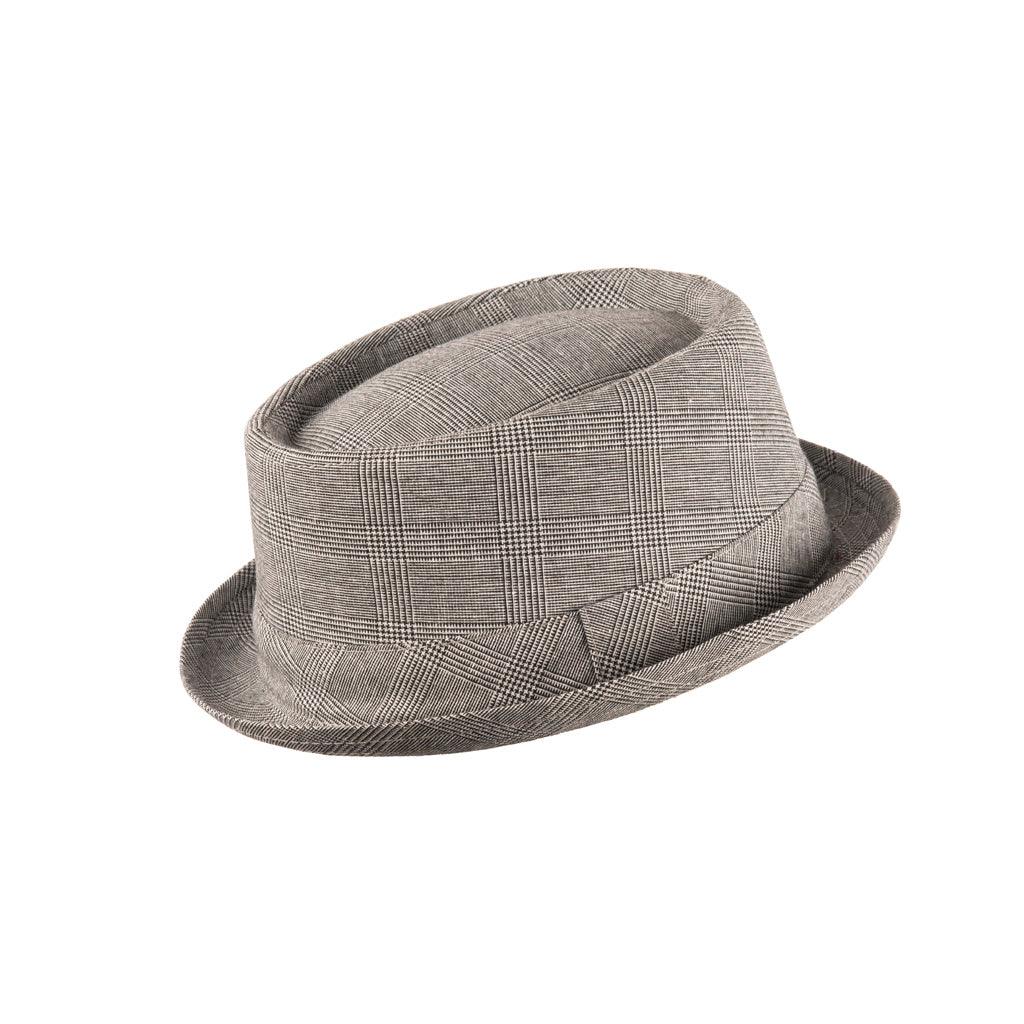 Heritage Doyle Tweed Pork Pie Hat Prince Of Wales Check Black/White - Raw Menswear