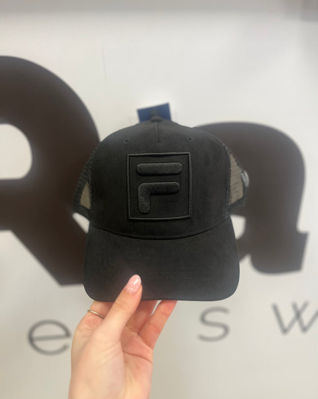 FILA Turo F Box Suede Tonal Mesh Back Cap Black - 1149
