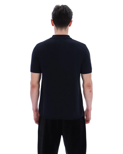 FILA Castello Jacquard Knitted Polo With Zip Black