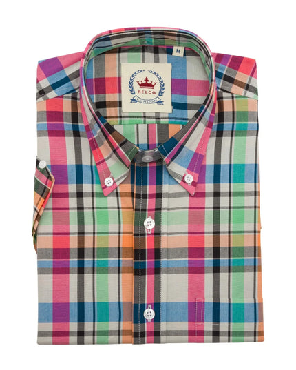 Relco Men's Multi Check SS Shirt - CK 61 