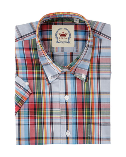 Relco Men's Multi Check Short Sleeve Shirt