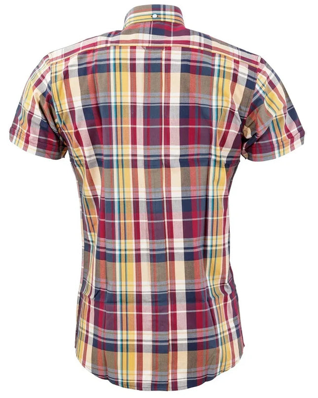 Relco Men's S/S Check Shirt in Purple - 099