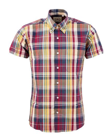 Relco Men's Purple, Yellow Check SS Shirt - CK 69