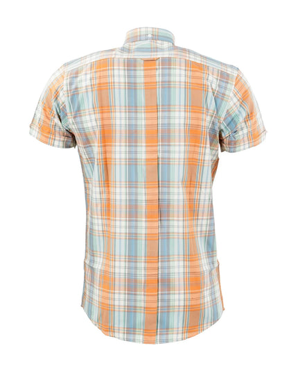 Relco Men's Short Sleeve Check Shirt in Orange