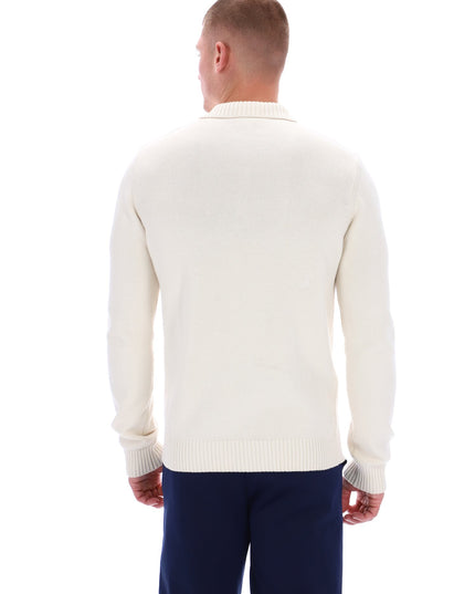 Sergio Tacchini Damarindo L/S Knit Polo Gardenia/Maritime Blue