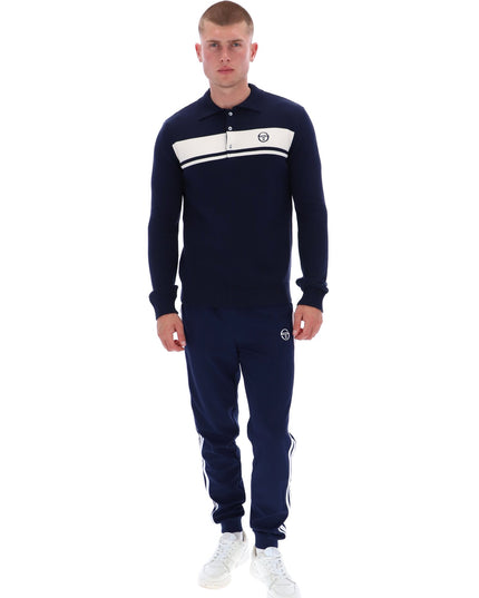 Sergio Tacchini Damarindo L/S Knit Polo Maritime Blue/Gardenia