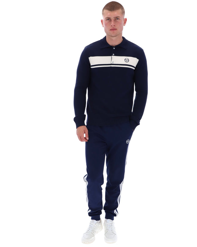 Sergio Tacchini Damarindo L/S Knit Polo Maritime Blue/Gardenia