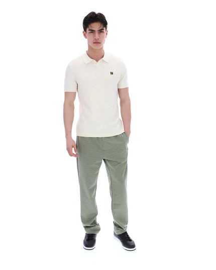 FILA Gold Denny diamond Knit open Collar Polo