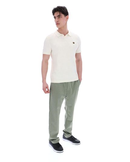FILA Gold Denny diamond Knit open Collar Polo