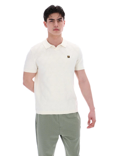 FILA Gold Denny diamond Knit open Collar Polo