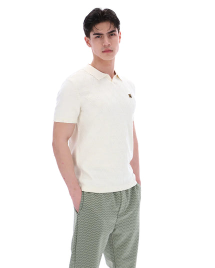 FILA Gold Denny diamond Knit open Collar Polo