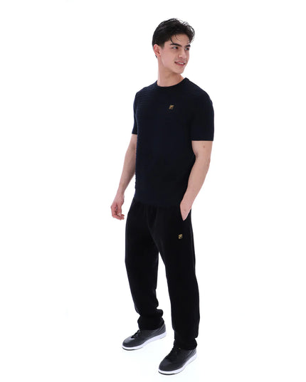 FILA Gold Don Textured Knitted Tee Black
