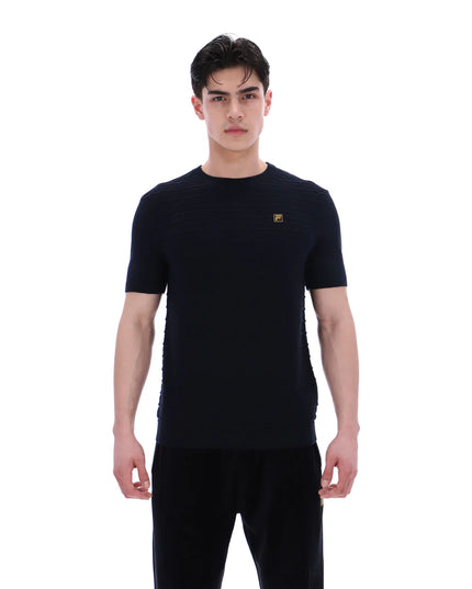 FILA Gold Don Textured Knitted Tee Black