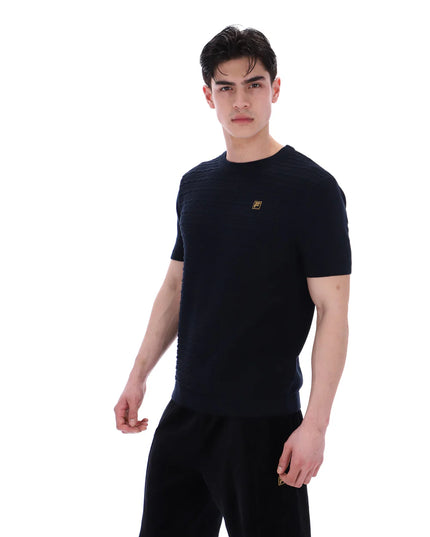 FILA Gold Don Textured Knitted Tee Black