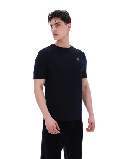 FILA Gold Don Textured Knitted Tee Black
