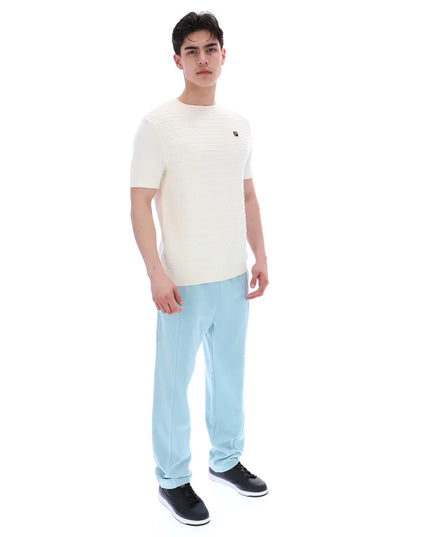 FILA Gold Don Textured Knitted Tee Ecru