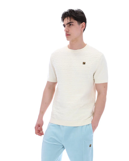 FILA Gold Don Textured Knitted Tee Ecru