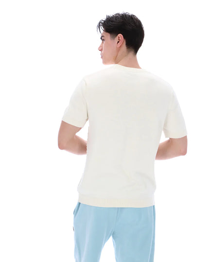 FILA Gold Don Textured Knitted Tee Ecru
