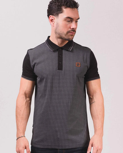 Lambretta Houndstooth Polo Black/Grey