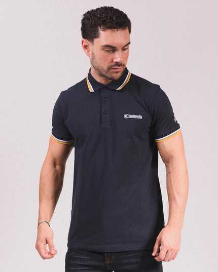 Lambretta Triple Tipped Polo Navy White/Cashew/Gold