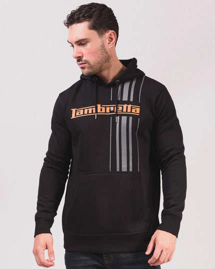 Lambretta Stripe Hoodie Black - 489 Raw Menswear