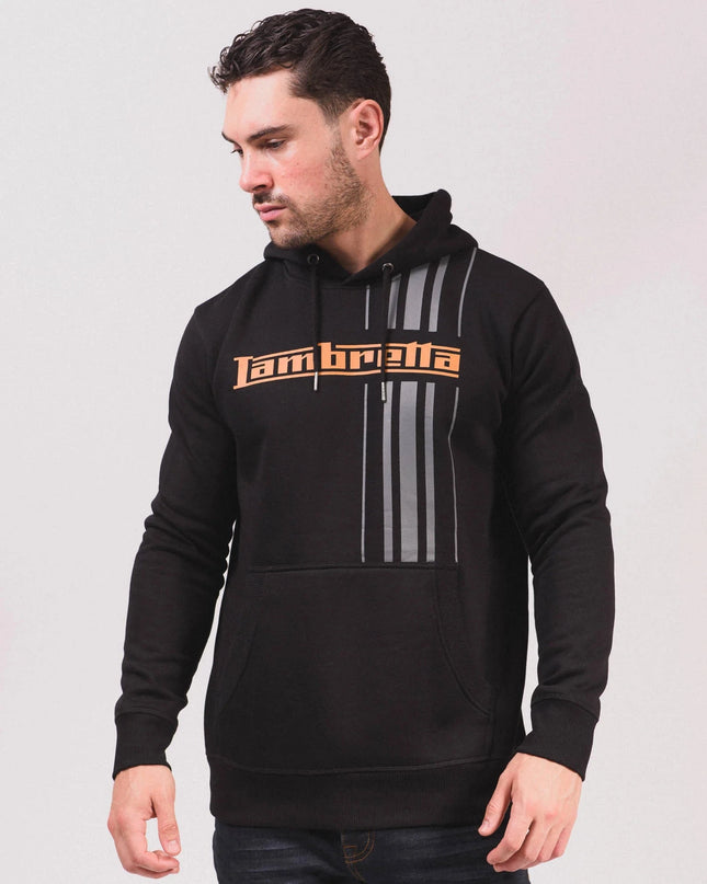 Lambretta Stripe Hoodie Black - 489 Raw Menswear