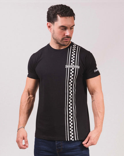 Lambretta Two Tone Stripe Tee Black