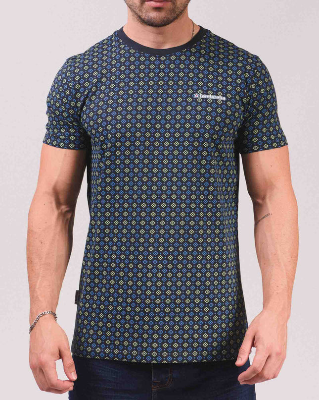 Lambretta GEO AOP Tee Navy/Basil - 229 Raw Menswear