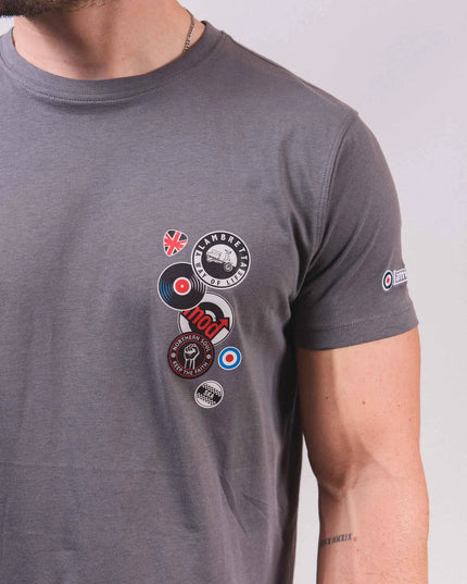 Lambretta Badges Tee Iron Grey 