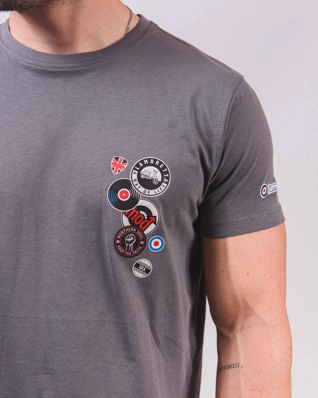 Lambretta Badges Tee Iron Grey 