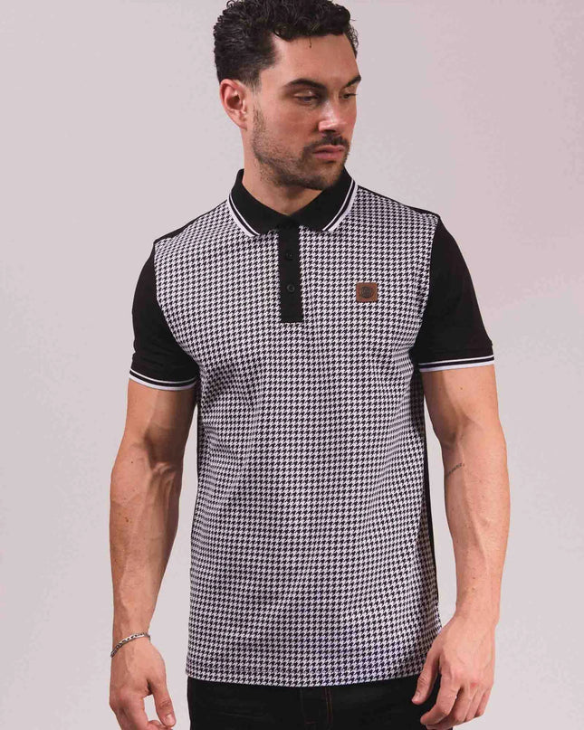 Lambretta Houndstooth Polo Black/White