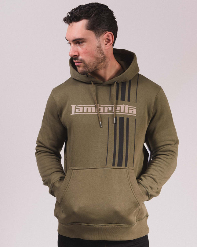 Lambretta Stripe Hoodie Khaki - 491 Raw Menswear